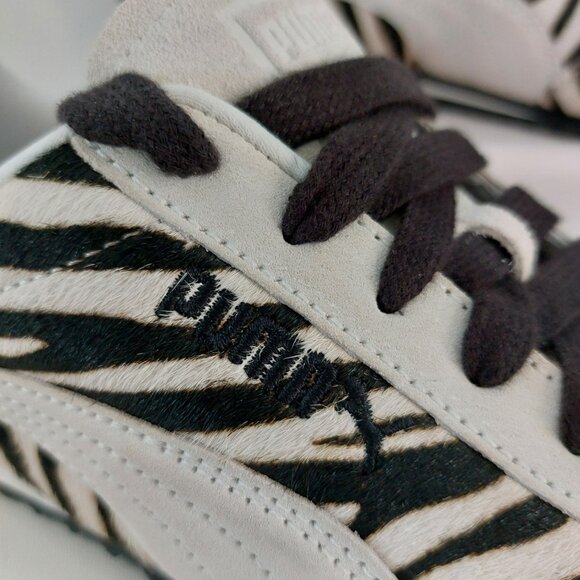 Puma Sneakers 8 Arizona Speedcat Zebra Stripes Black White Retro Pony Hair NEW - Picture 3 of 10